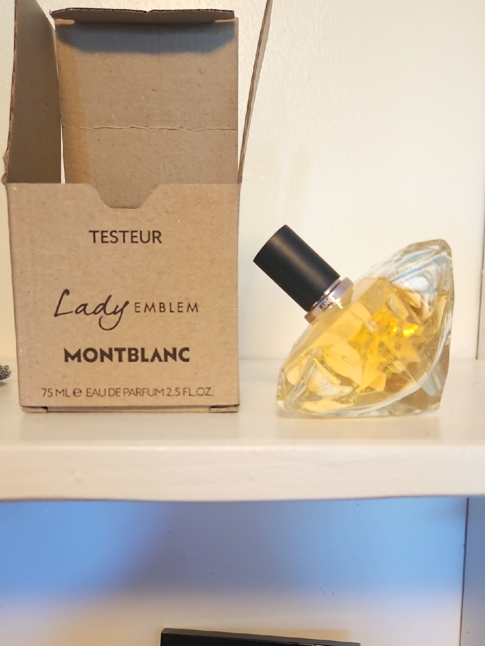 Montblanc Lady Emblem Parfume Bottle in Yellow with Black Cap